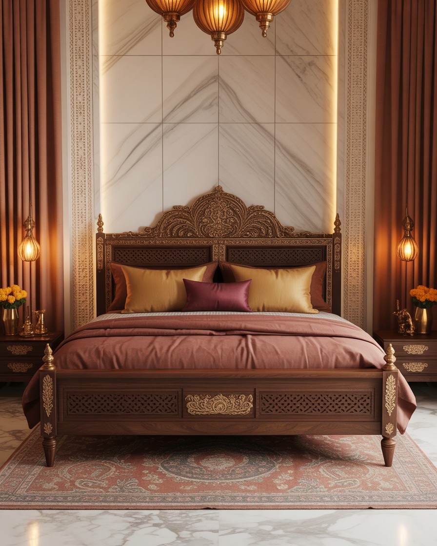 اتاق خواب لوکس با پالت رنگ خنثی