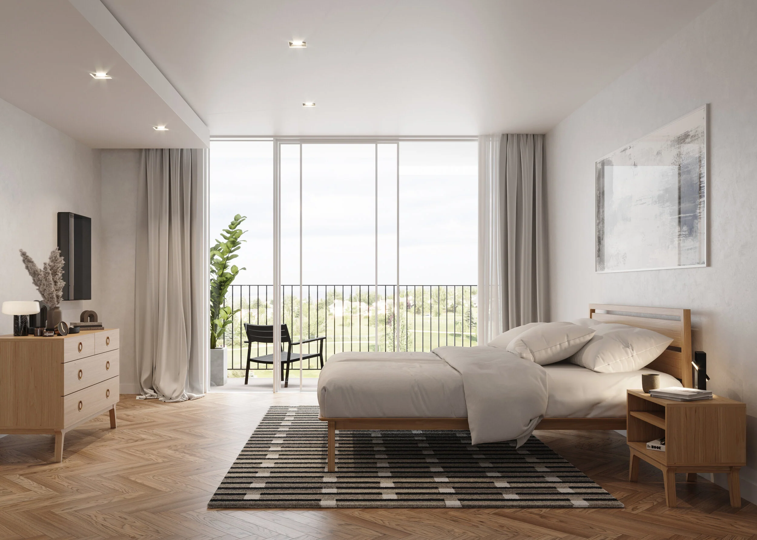 چیدمان اصولی وسایل در اتاق خواب ساده و شیک